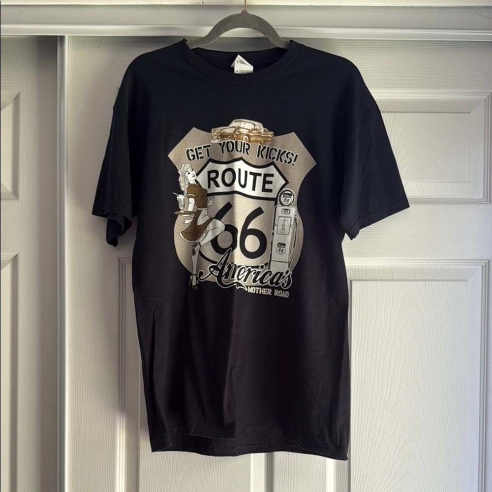 Gildan Route 66 Get Your Kicks Graphic T-Shirt Size M